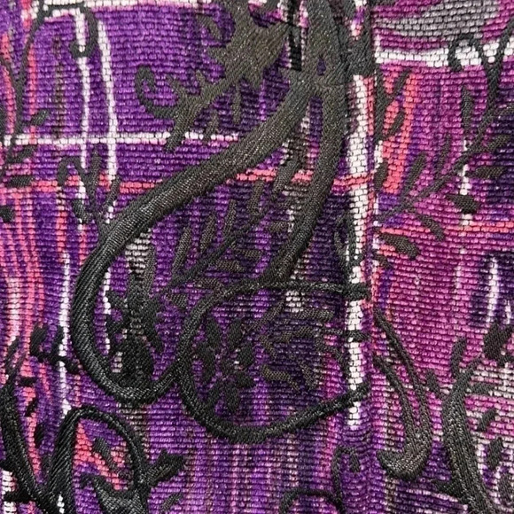 Christopher & Banks Reversible Blazer Size 10 Black Purple Print - Picture 5 of 10